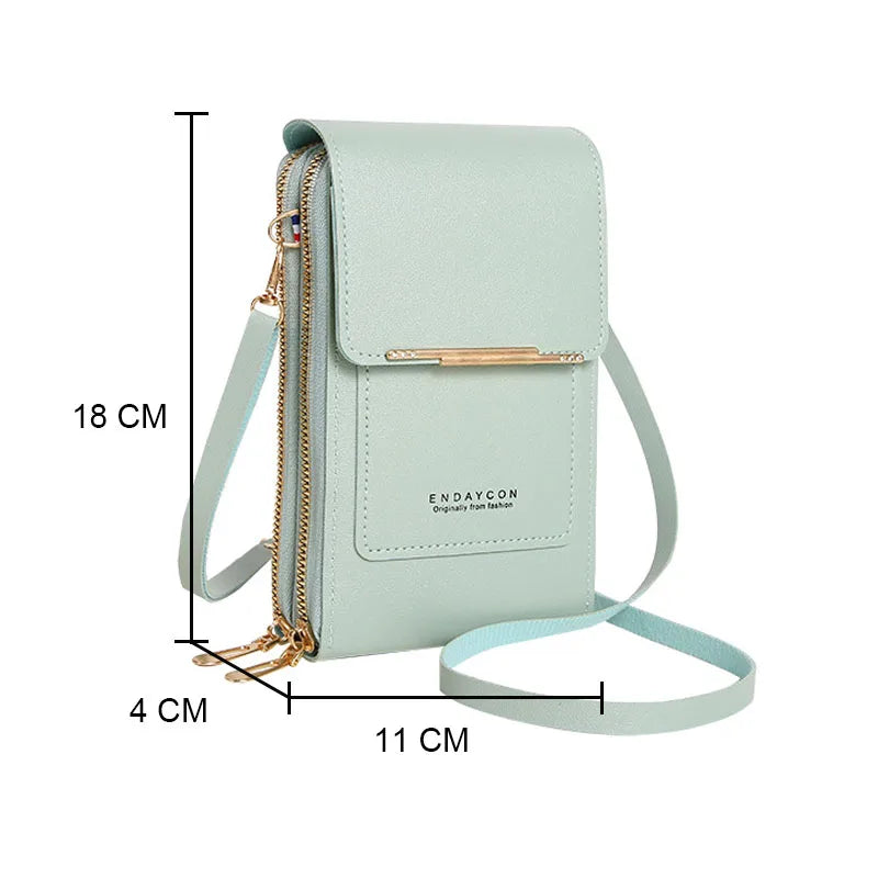 2023 New Women Handbag Touch Screen Cell Phone Purse Shoulder Bag Female Cheap Small Wallet Soft Leather Crossbody Bags Of Women